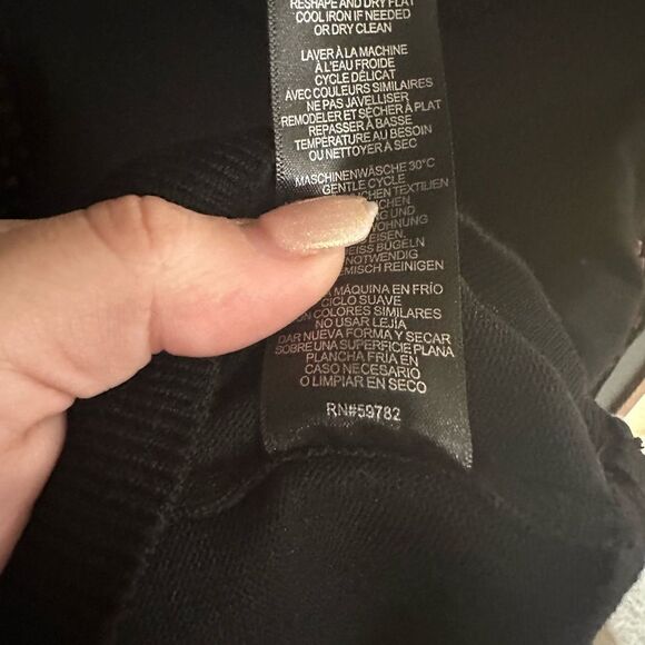 Adrianna Papell Crewneck Sweater Shear Sleeves Gold Polka Dots Size S - Picture 13 of 16